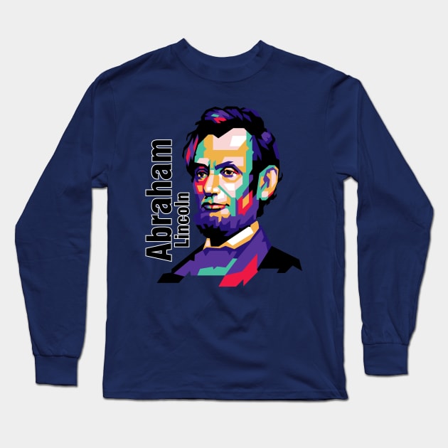 abraham lincoln popart Long Sleeve T-Shirt by Martincreative